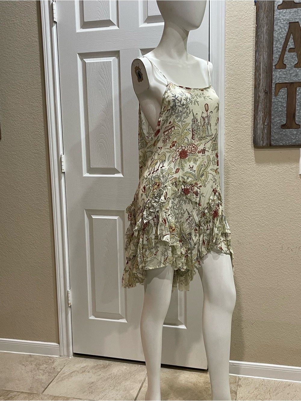 Krista Larson Lagenlook Charming/Asian Toile Slip Cami / Tunic Dress - One Size - Picture 5 of 11